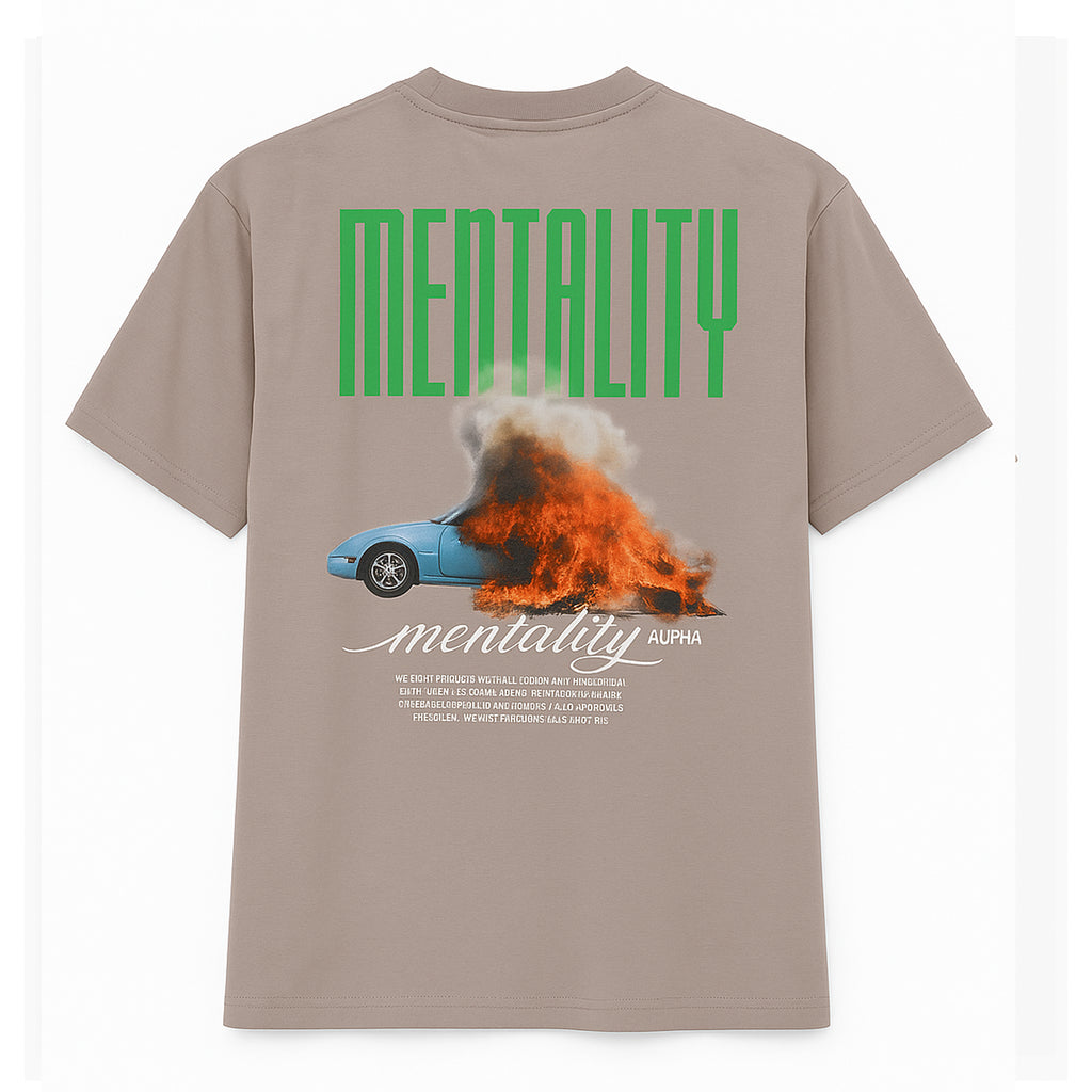 Mentality Beige Oversized Tee